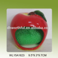 Red apple shaped ceramic sponge holder in 2016 newest style